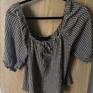 Sanctuary Black and White Checkered Blouse
